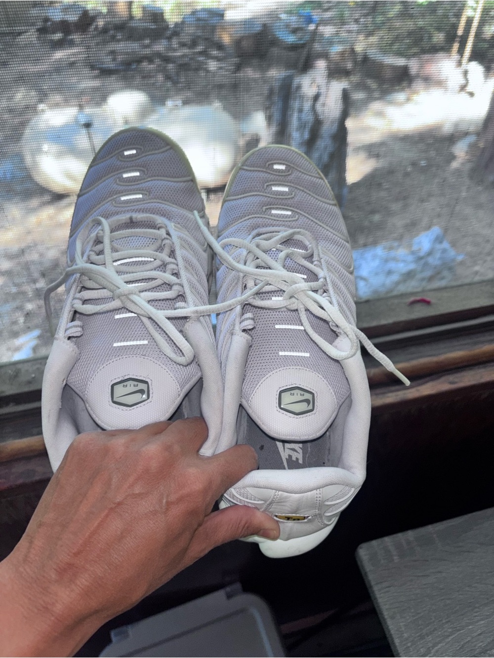 Nike Men's Athletic Sneakers in Light Gray and White